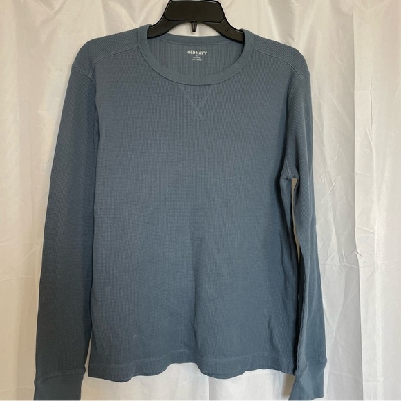 OLD NAVY Men’s Gray Blue Long Sleeve‎ Crew Neck Waffle Knit Shirt Size Small - Picture 1 of 10